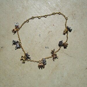 Vintage Joan Rivers Noah's Ark Animals 14 Charms Necklace 24"